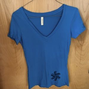 Blue v-neck t-shirt from Northstar ski resort